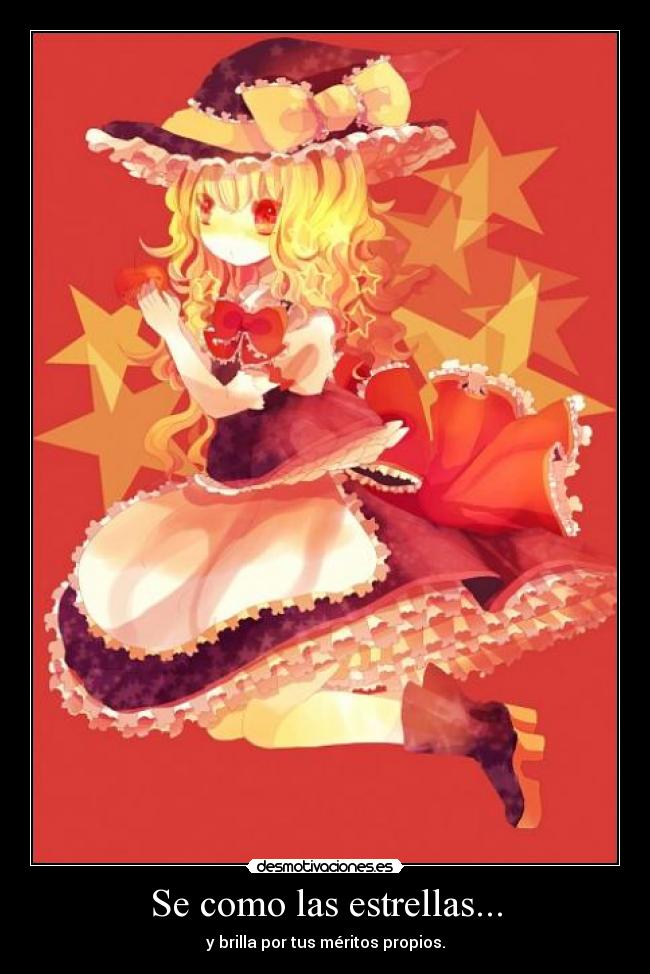 carteles muwigaraklan anime marisa kirisame como las estrellas desmotivaciones