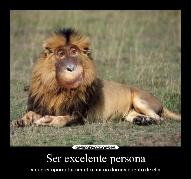 Ser excelente persona - y querer aparentar ser otra por no darnos cuenta de ello