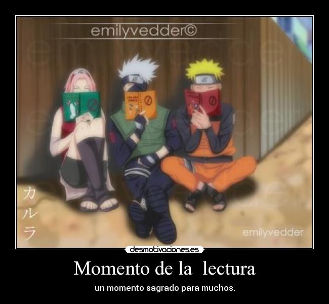 carteles haruno sakura hatake kakashi uzumaki naruto anime lectura libro desmotivaciones