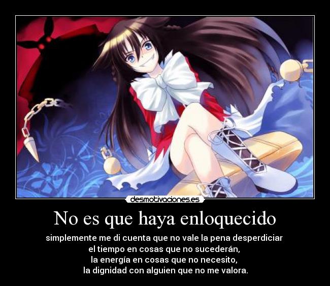 No es que haya enloquecido -