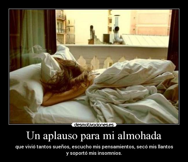 Un aplauso para mi almohada -