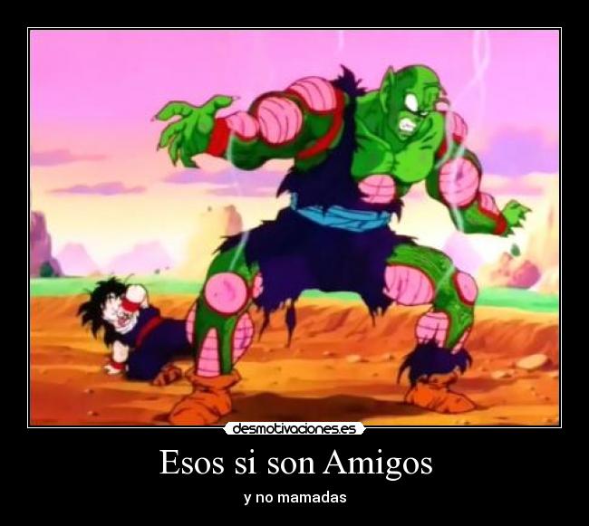 carteles amigos dragon ball gohan pikoro echos reales amistad mejores amigos infancia desmotivaciones