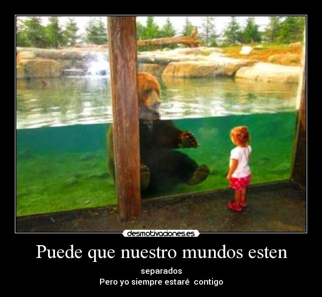 Puede que nuestro mundos esten - separados
Pero yo siempre estaré  contigo