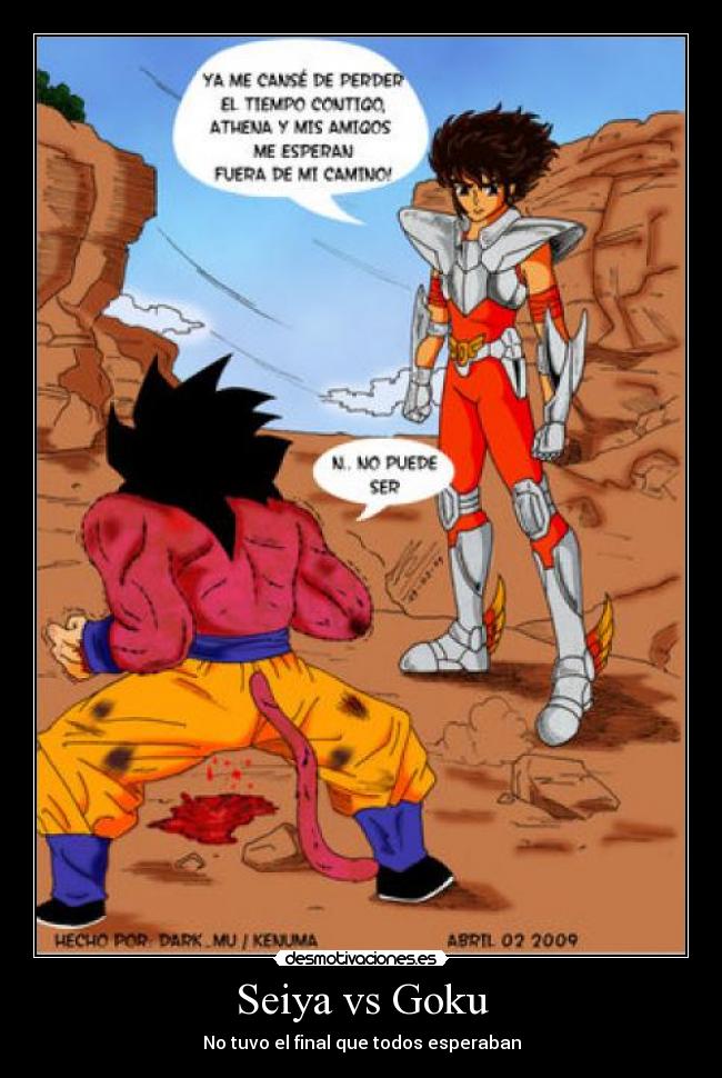 carteles seiya goku desmotivaciones