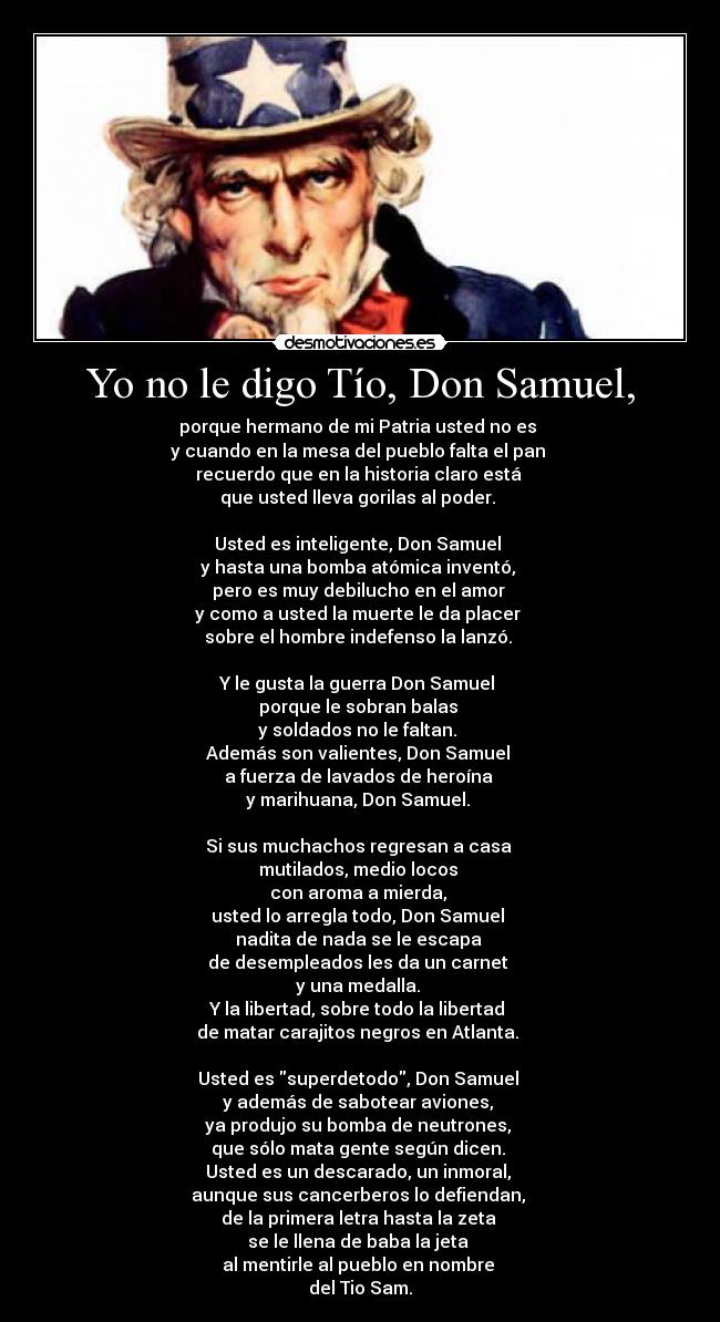 Yo no le digo Tío, Don Samuel, - 