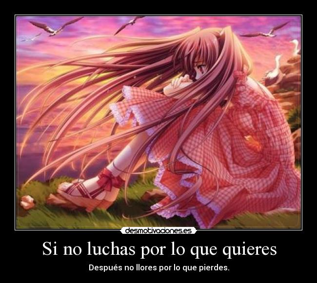 Si no luchas por lo que quieres - Después no llores por lo que pierdes.