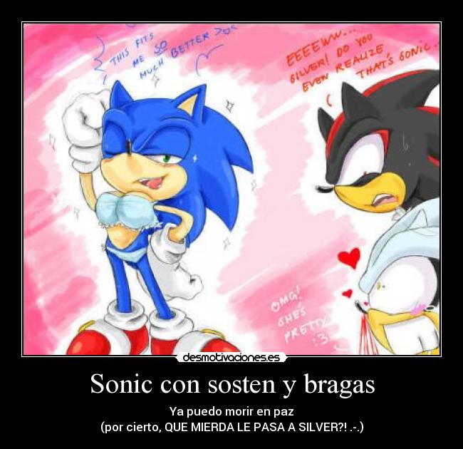 Sonic con sosten y bragas - Ya puedo morir en paz
(por cierto, QUE MIERDA LE PASA A SILVER?! .-.)