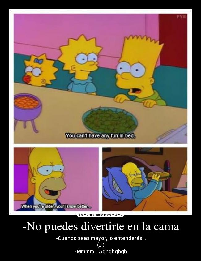 carteles divertirse cama homer simpson desmotivaciones