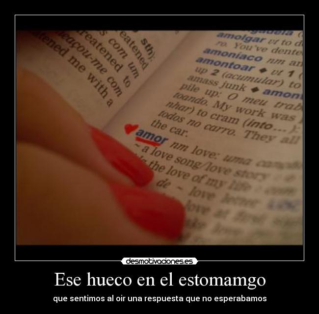 Ese hueco en el estomamgo -