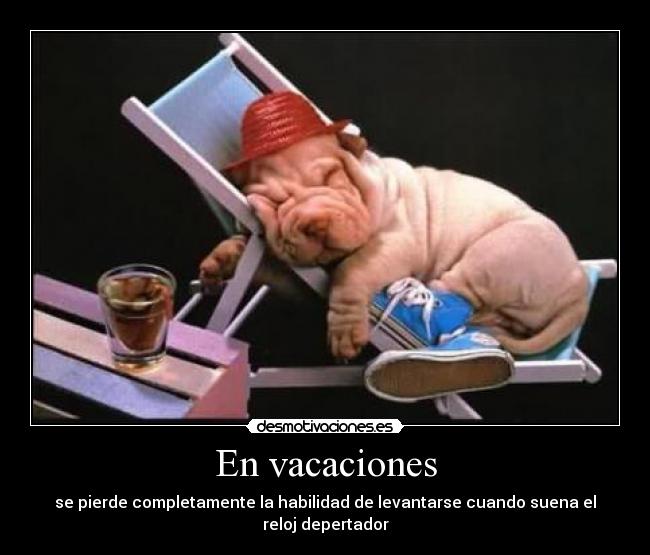 En vacaciones - se pierde completamente la habilidad de levantarse cuando suena el reloj depertador