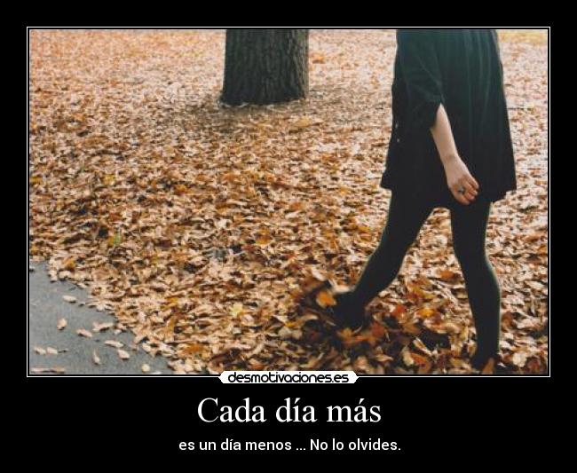Cada día más - es un día menos ... No lo olvides.