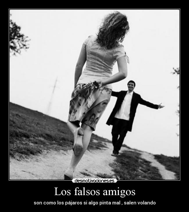 Los falsos amigos - son como los pájaros si algo pinta mal , salen volando