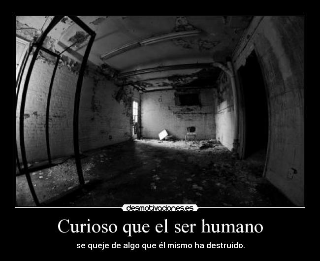 Curioso que el ser humano - se queje de algo que él mismo ha destruido.