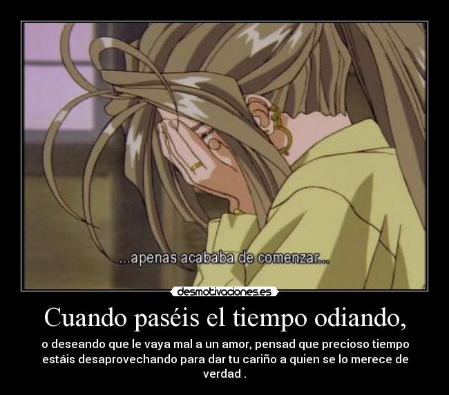 carteles anime manga otaku goddess ova amor odio carino desmotivaciones