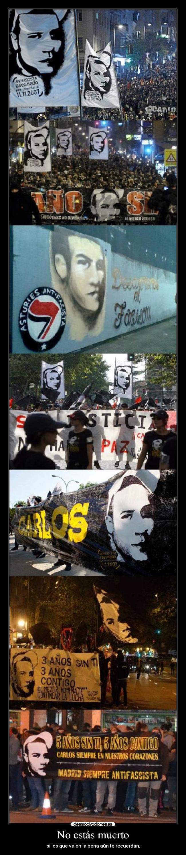 carteles rapyeah carlos palomino nunca olvido antifa justicia desmotivaciones