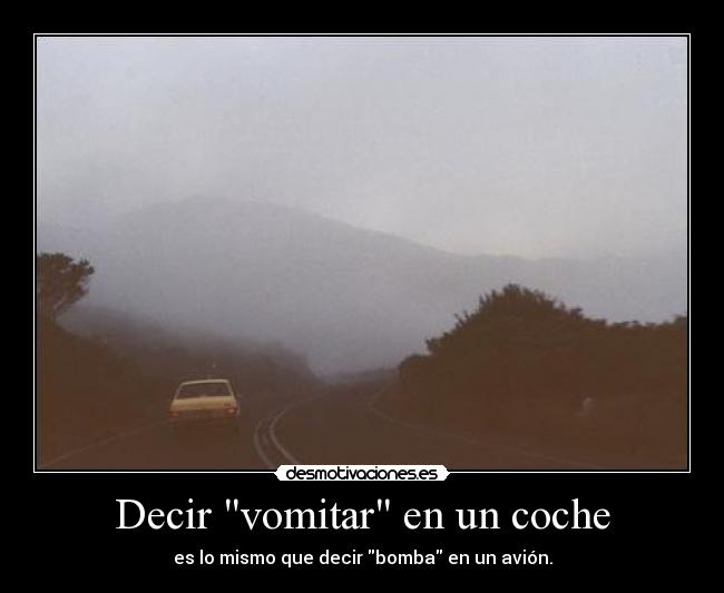 Decir vomitar en un coche - 