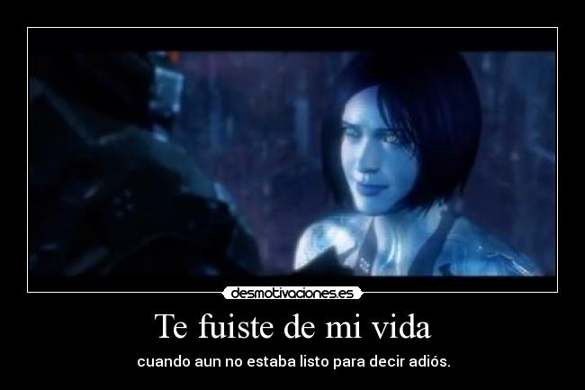 Te fuiste de mi vida - cuando aun no estaba listo para decir adiós.