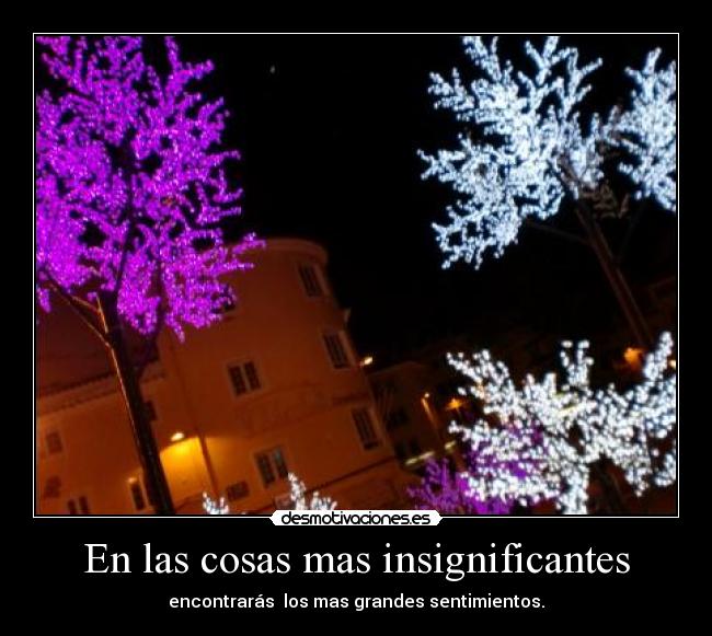 En las cosas mas insignificantes - encontrarás los mas grandes sentimientos.