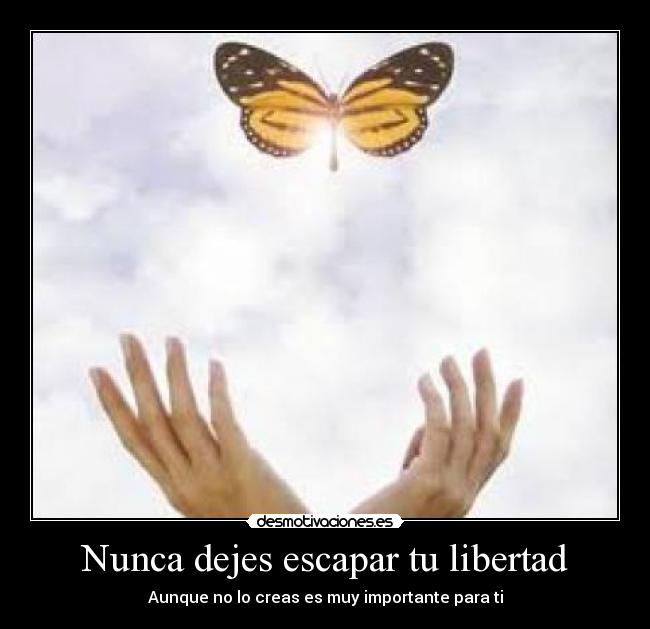Nunca dejes escapar tu libertad - 