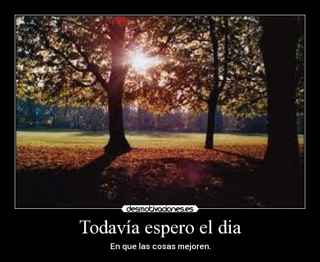 Todavía espero el dia - En que las cosas mejoren.