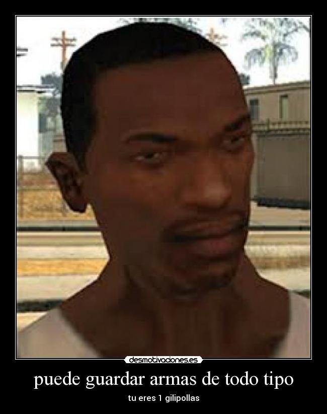 puede guardar armas de todo tipo -