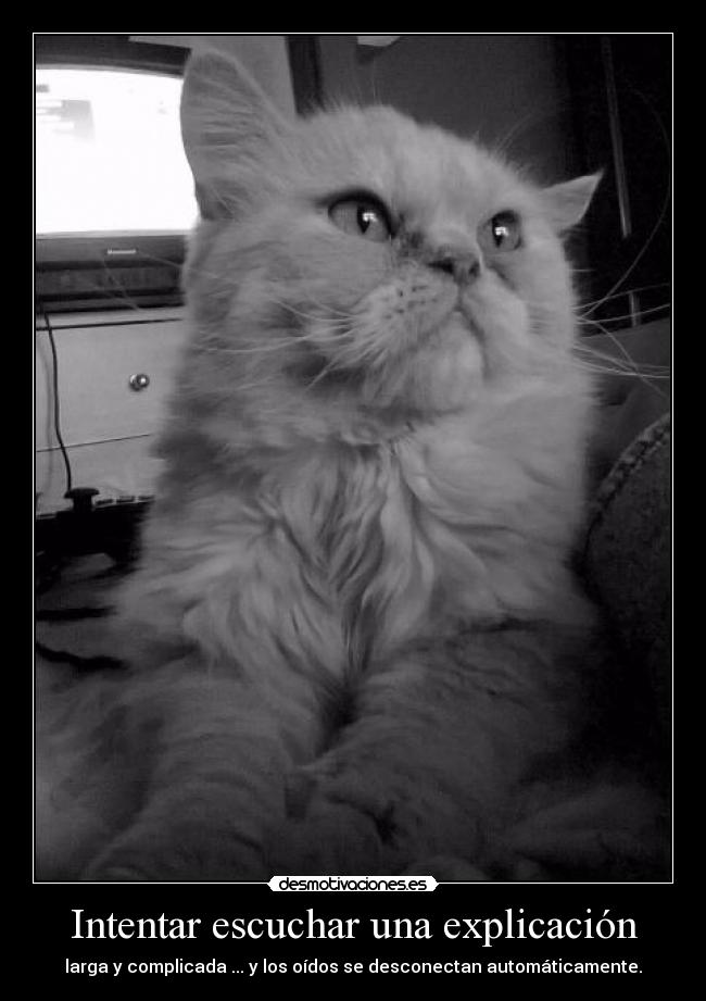 Intentar escuchar una explicación - larga y complicada ... y los oídos se desconectan automáticamente.