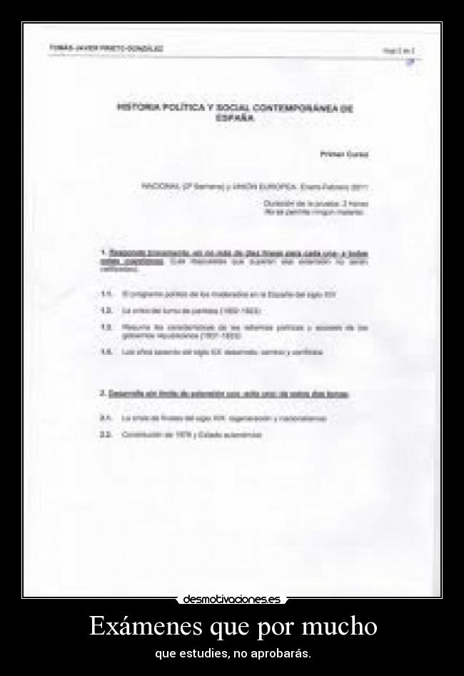 Exámenes que por mucho - 