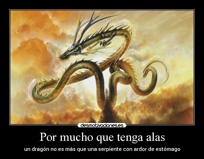 Por mucho que tenga alas - un dragón no es más que una serpiente con ardor de estómago