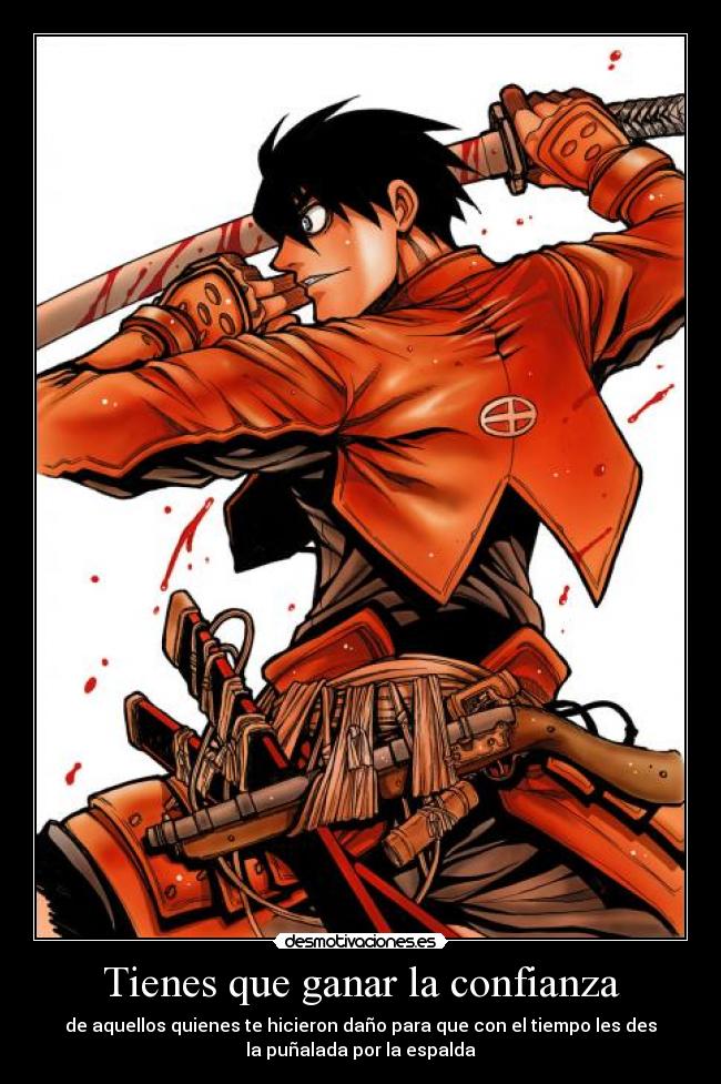 carteles confianza anime shimazu toyohisa drifters preguntan como llama personaje los mato desmotivaciones