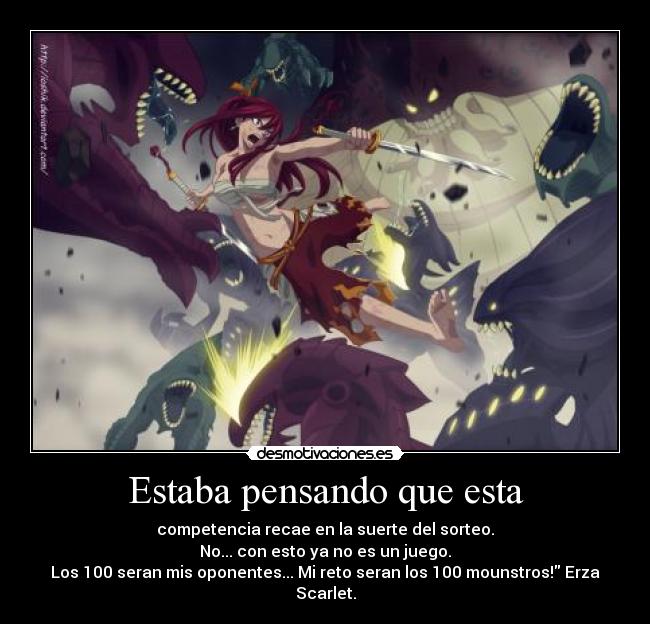 carteles erza scarlet fairy tail 100 demonios desmotivaciones