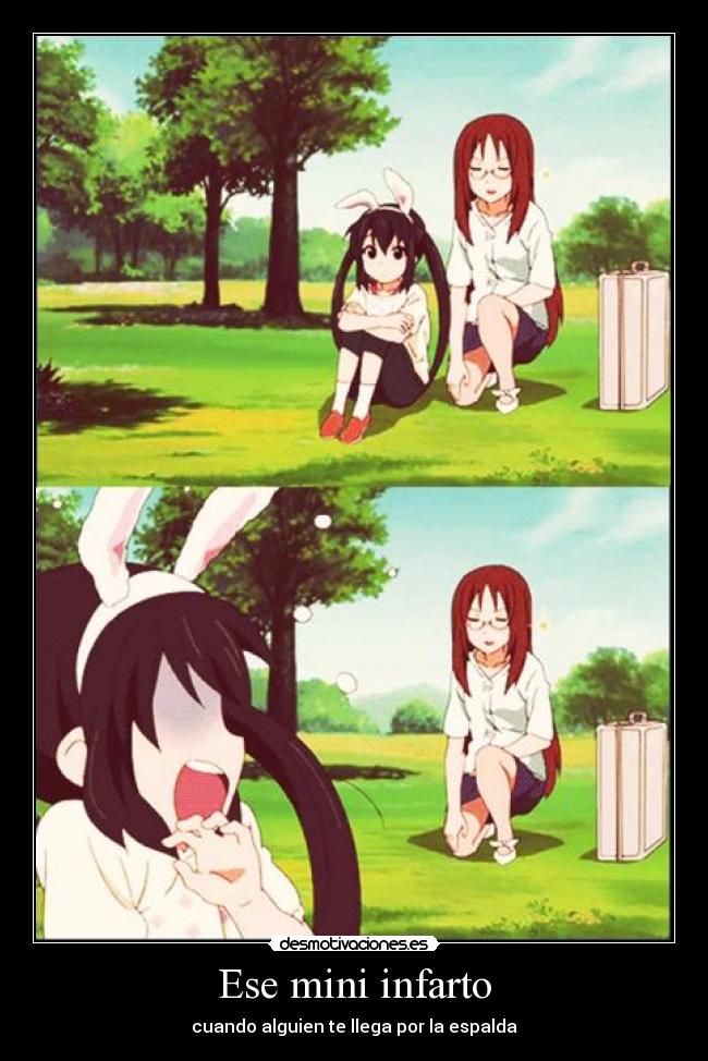 carteles anime shinigamisempai kon azusa nakano azunyan sawako yamanaka mini infarto desmotivaciones