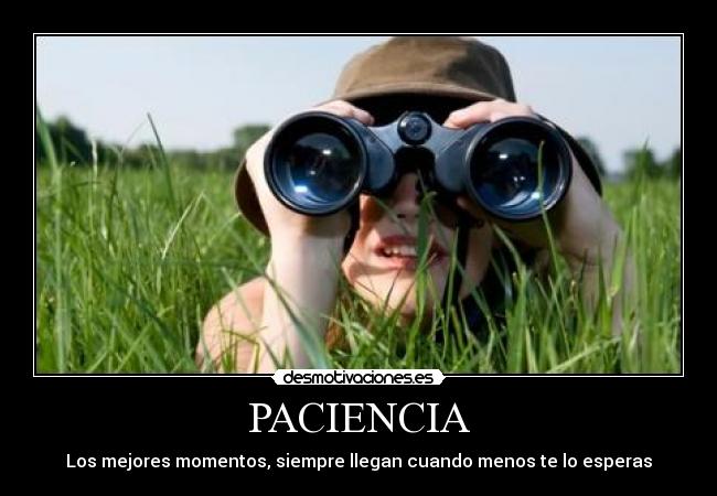 PACIENCIA - Los mejores momentos, siempre llegan cuando menos te lo esperas
