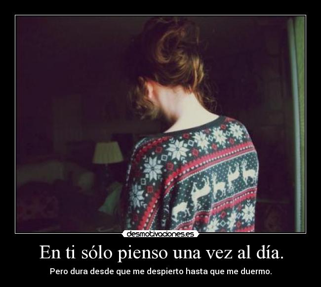 En ti sólo pienso una vez al día. -