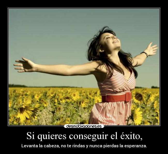 Si quieres conseguir el éxito, -
