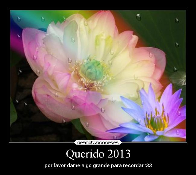 Querido 2013 - por favor dame algo grande para recordar :33