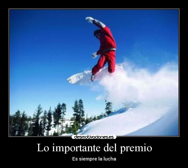 Lo importante del premio -