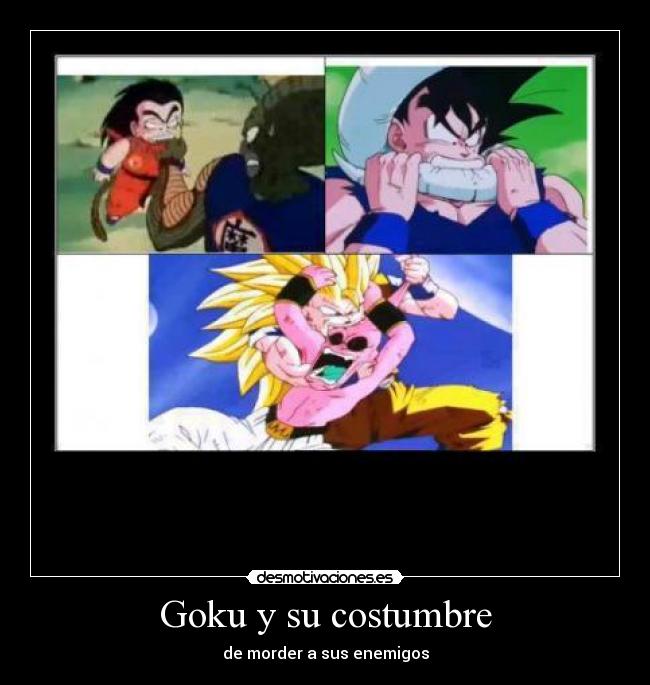 Goku y su costumbre - de morder a sus enemigos