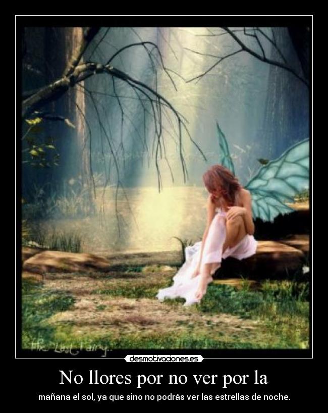 No llores por no ver por la -