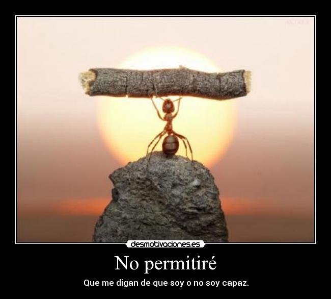 No permitiré - Que me digan de que soy o no soy capaz.