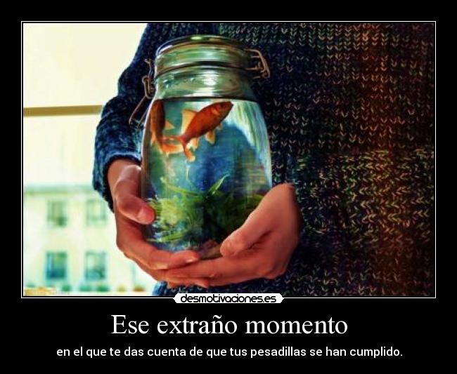 Ese extraño momento - en el que te das cuenta de que tus pesadillas se han cumplido.