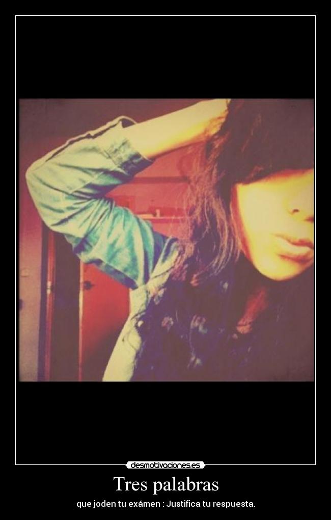 Tres palabras - que joden tu exámen : Justifica tu respuesta.