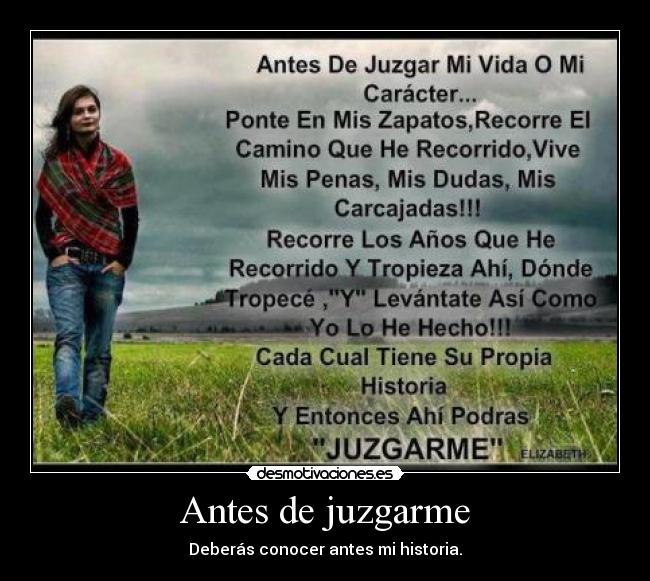 Antes de juzgarme -