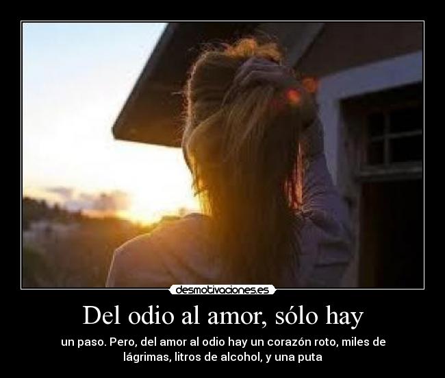 Del odio al amor, sólo hay - 