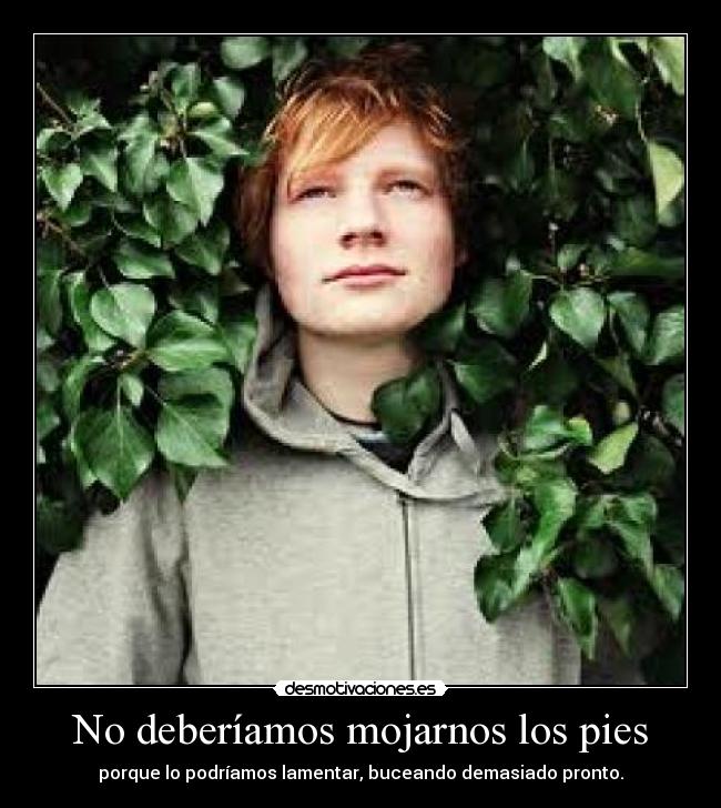 No deberíamos mojarnos los pies - porque lo podríamos lamentar, buceando demasiado pronto.