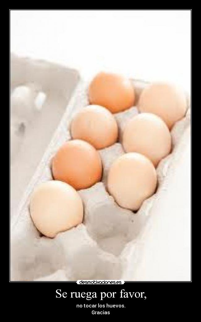 Se ruega por favor, - no tocar los huevos.
Gracias