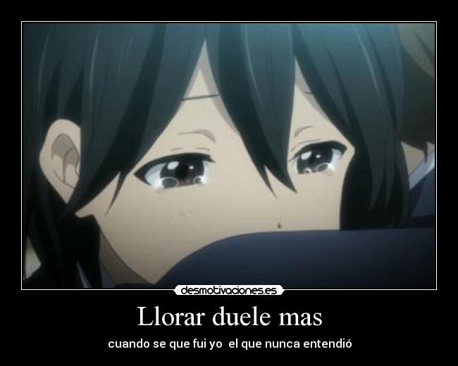 Llorar duele mas - cuando se que fui yo el que nunca entendió