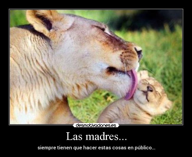 Las madres... - siempre tienen que hacer estas cosas en público...