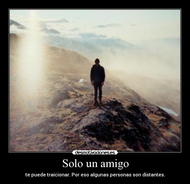 Solo un amigo - te puede traicionar. Por eso algunas personas son distantes.