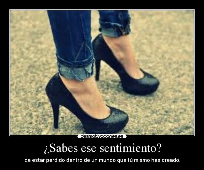 ¿Sabes ese sentimiento? - de estar perdido dentro de un mundo que tú mismo has creado.