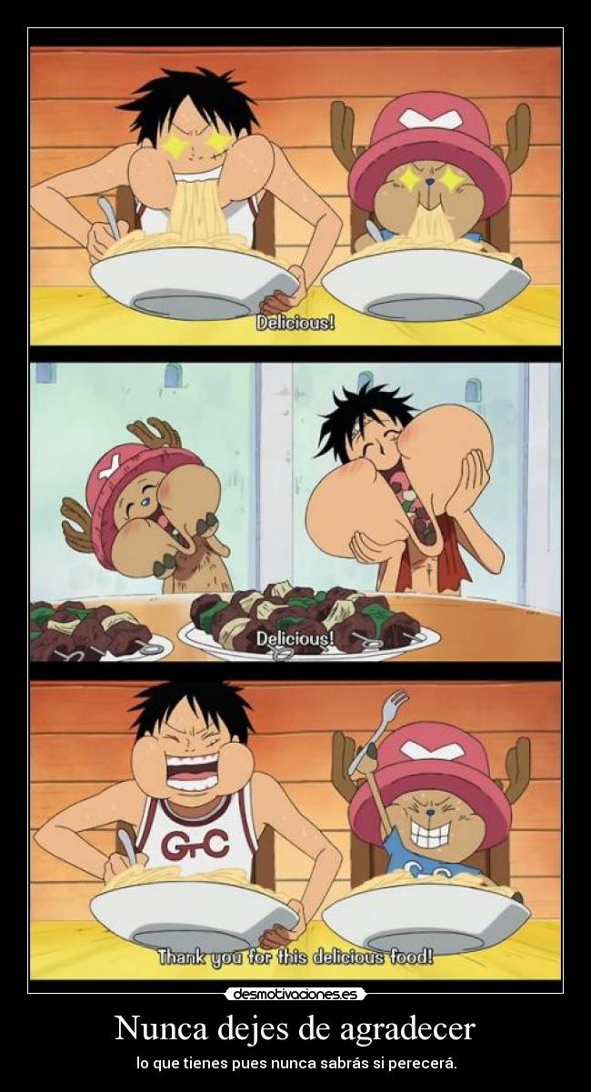 Nunca dejes de agradecer - lo que tienes pues nunca sabrás si perecerá.